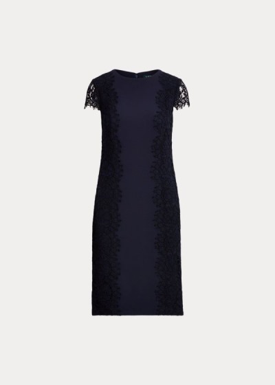 Vestido Ralph Lauren Jersey-Lace Cocktail Mulher 46283-HXUZ